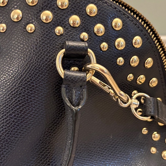 Coach Navy and Gold Studded Satchel - Picture 6 of 6